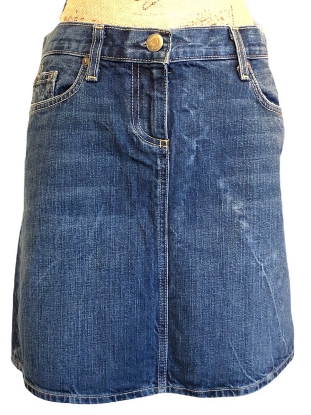 J.Crew Denim A‑Line Mini Skirt 100% Cotton Medium Wash Size 29 - Picture 2 of 12